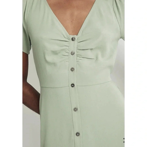 Madewell Gatehouse Green Leedra Button-Front Midi Dress Size 10 - Picture 13 of 15